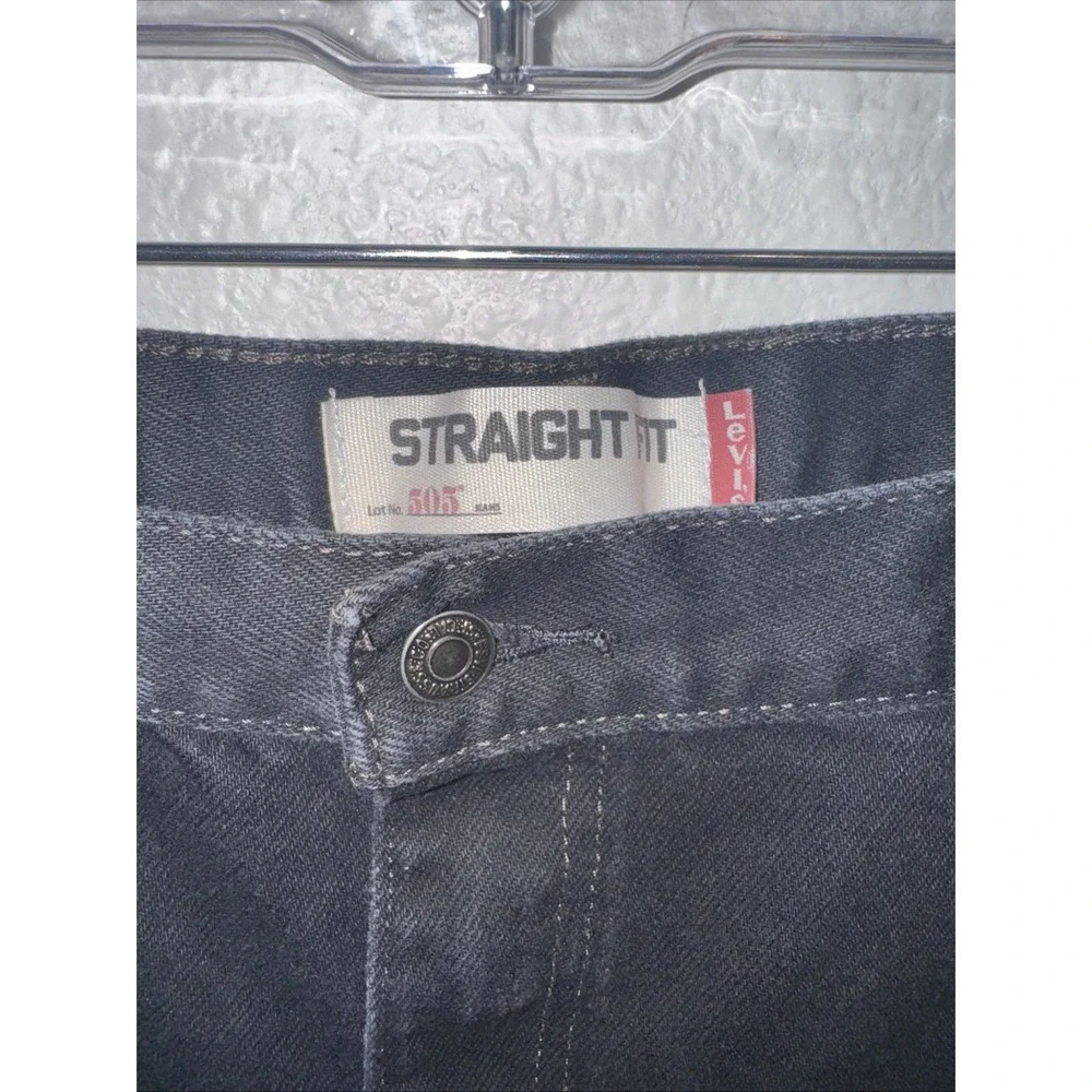 Levi's 505 Mens Black Jeans Size 42X32 Big&Tall Casual Work Wear